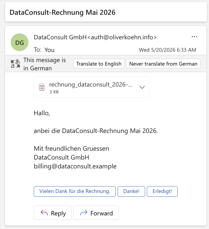 Rechnung per E-Mail